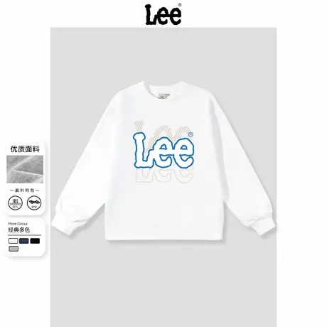 Lee童装卫衣男童春秋白色圆领上衣儿童秋季宽松休闲衣服儿童秋装商品大图