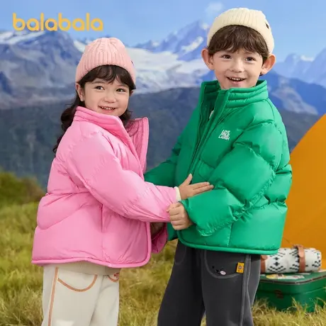 巴拉巴拉童装羽绒服男童2025新款冬装女童面包服宝宝立领外套印花图片
