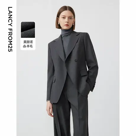 [朗姿奥莱]【朗姿纯羊毛Basic衣橱】复古气质职业西服女2024春新商品大图