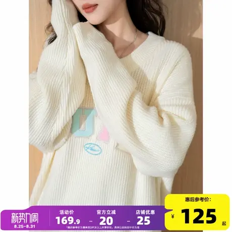 唐狮2025早春新款圆领套头女毛衣今年流行漂亮毛衣可爱减龄穿搭图片