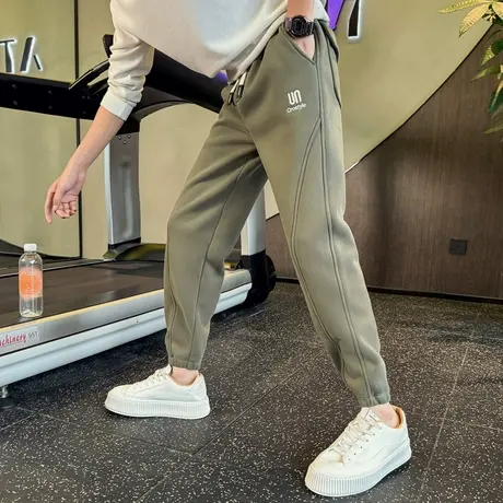 休闲裤冬季2023新款加绒宽松束脚加厚青年哈伦裤百搭潮牌小众卫裤商品大图