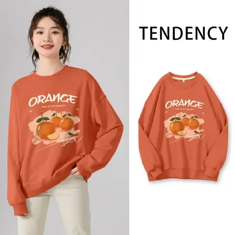 ZR真维斯卫衣女2023新款圆领时尚宽松复古感女士卫衣春秋款外套潮图片