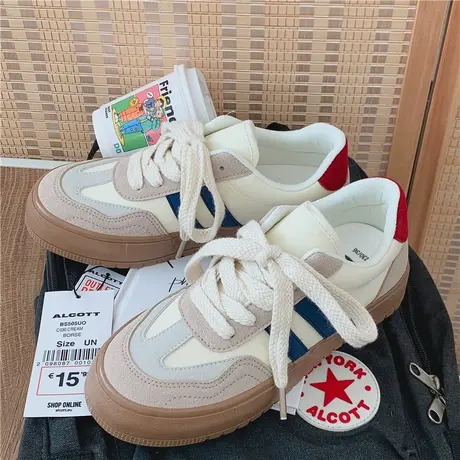 Betoo 小白鞋女厚底2022新款爆款女鞋休闲小众设计感板鞋ins潮商品大图