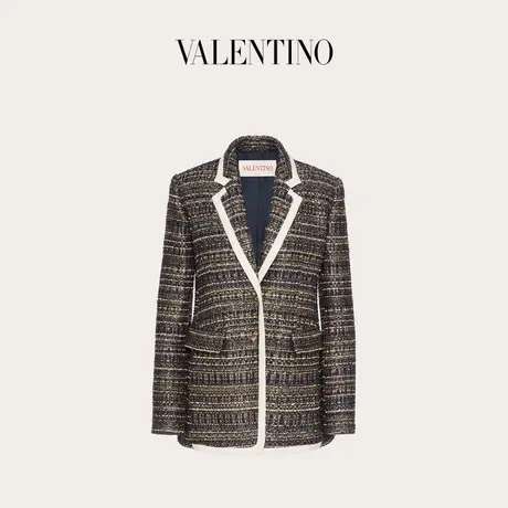 【季末优惠】华伦天奴VALENTINO女士粗花呢外套商品大图