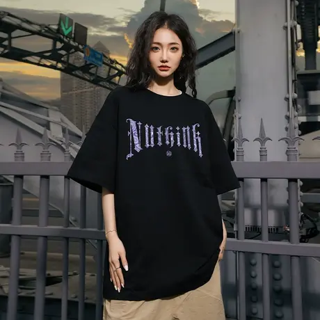 Nuthink美式西海岸T恤男潮ins高街大码情侣短袖宽松半袖上衣夏季商品大图