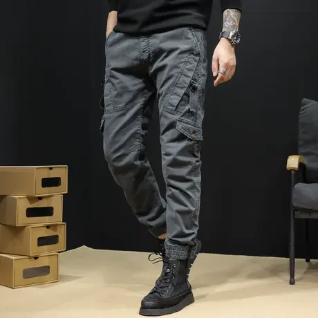 美式户外登山工装裤男春秋束脚修身战术裤休闲2024新款工装裤子男商品大图