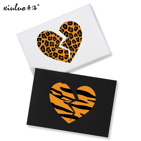 秀洛虎纹豹纹爱心衣服心碎T恤印花体恤街头嘻哈男女半袖情侣短袖商品大图