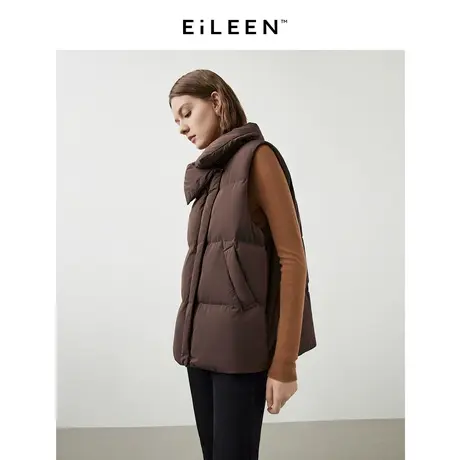 【意大利设计】朗姿白鹅绒休闲立领2022年冬季新款羽绒服马甲女商品大图