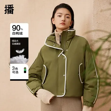 【达人直播】播设计感交叠门襟羽绒服DDQ4RD5219图片