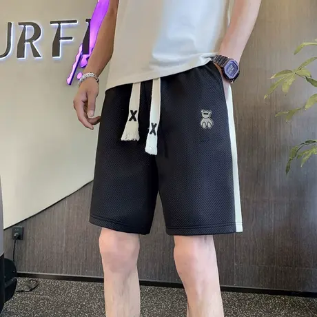 夏季男士五分裤短裤休闲裤潮牌潮流ins大裤衩沙滩裤学生条纹卫裤商品大图