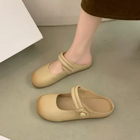 高级感时尚平底包头拖鞋女款2024年新款外穿网红ins轻便休闲半拖图片