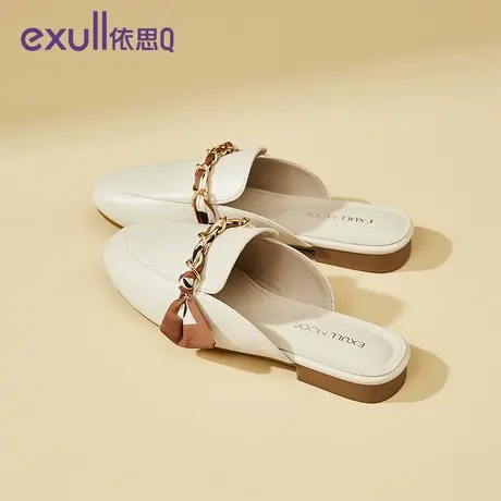 依思q女士包头拖鞋2024春季新款外穿高级感半拖时尚粗跟凉拖鞋女图片