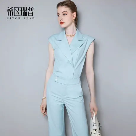 希区瑞普高端西装阔腿裤时尚职业套装夏短袖气质潮牌名媛女装商品大图