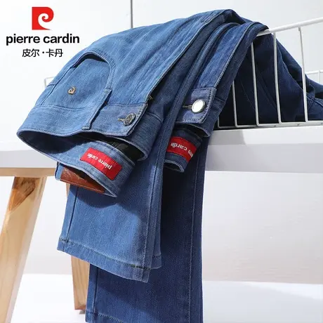 皮尔卡丹春夏新款弹力针织牛仔裤男中年男士直筒休闲裤爸爸裤子图片