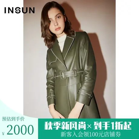 恩裳COVER冬季新款经典西装领气质型明线点缀绵羊皮皮衣外套商品大图