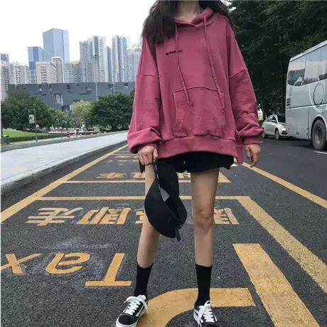 waitmore卫衣女春秋宽松韩版ins慵懒风bf薄款学生炸街超火cec外套图片