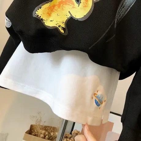 卫衣打底神器女半身裙内搭叠穿网红穿搭下摆露白边打底裙短裙子潮商品大图