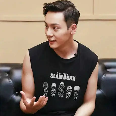 日系纯棉男生背心外穿坎肩篮球健身大码男装运动潮流无袖t恤夏季商品大图