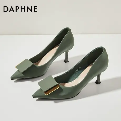 Daphne达芙妮 女神推荐~法式高跟鞋女气质不磨脚尖头浅口细跟单鞋商品大图