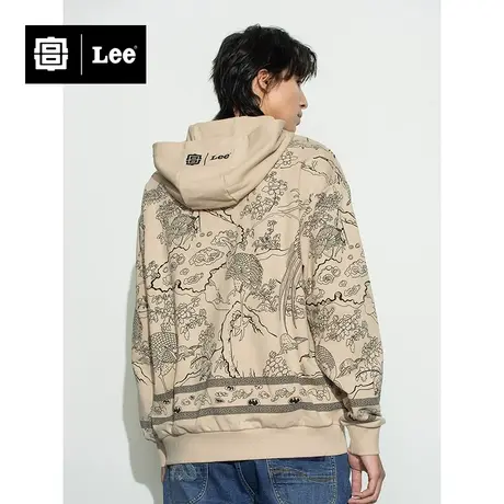 Lee宫廷文化“龙随型动”潮服22秋季新品舒适米男卫衣LMT003635图片