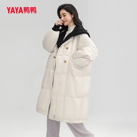 鸭鸭羽绒服女2023年冬季新款长款两件套可脱卸帽韩版保暖外套C图片
