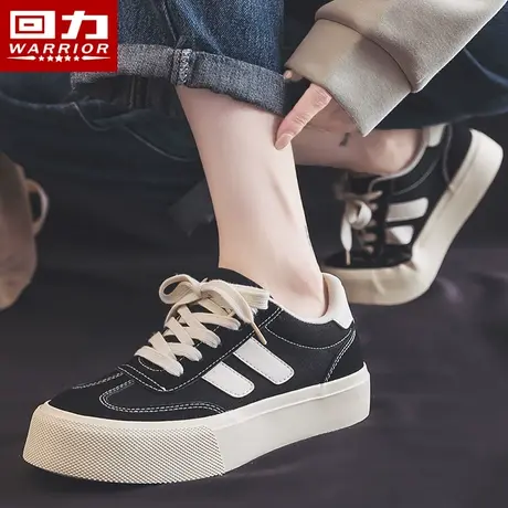 回力女鞋小白鞋女2024新款春秋季休闲厚底熊猫增高运动帆布板鞋子图片