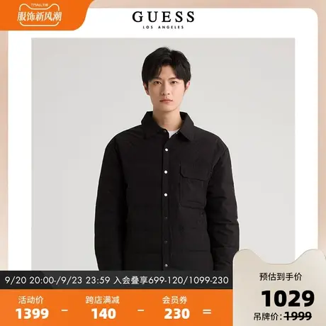 GUESS秋冬季新款男士工装风百搭时尚轻薄短款衬衫羽绒服外套图片