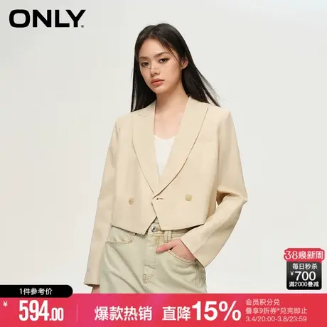 ONLY夏季新款时尚气质休闲通勤精致纽扣短款小西装西服外套女商品大图