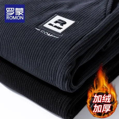 罗蒙灯芯绒裤子男士秋冬款加绒加厚冬季宽松束脚运动卫裤休闲长裤商品大图