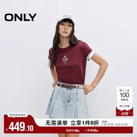 ONLY2025夏季新款学院风设计A字显瘦版型百褶裙牛仔短裙半身裙女图片