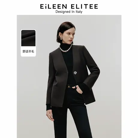 朗姿欧洲EiLEEN ELITEE羊毛西装外套高级感复古2024年冬新款西服图片