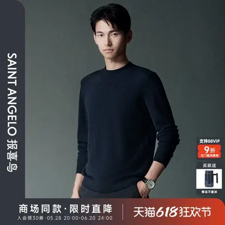 【商场同款】报喜鸟2024秋季新款男士商务休闲长袖半高领羊绒衫男图片