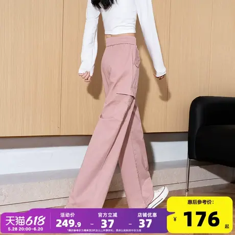 唐狮25美式休闲工装裤女高腰阔腿多口袋抽绳工装裤宽松显瘦长裤GT图片