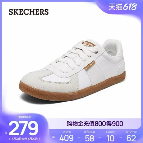 斯凯奇2025夏新款男鞋经典皮革休闲鞋时尚百搭平底板鞋舒适德训鞋商品大图
