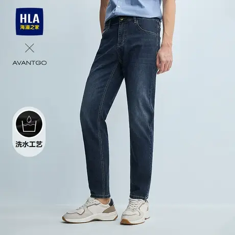 HLA/海澜之家轻商务经典系列牛仔裤25春夏新洗水直筒裤子男商品大图