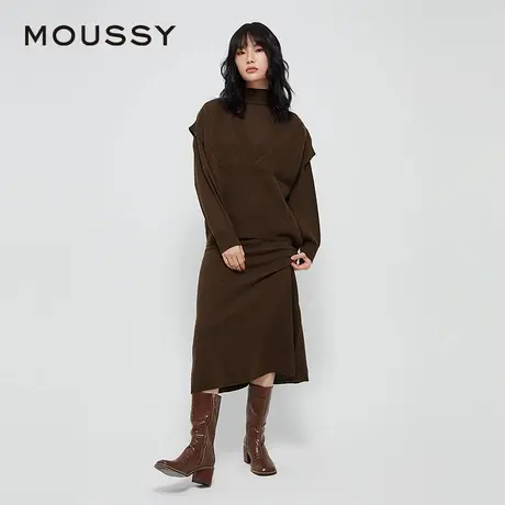 MOUSSY 春季新品简约纯色通勤风两件套针织连衣裙女028HAZ70-1301图片