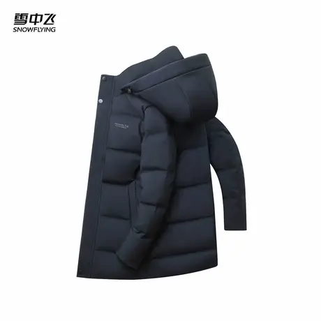 雪中飞2025冬新款男士商务休闲基础绗线羽绒服保暖纯色男款商品大图