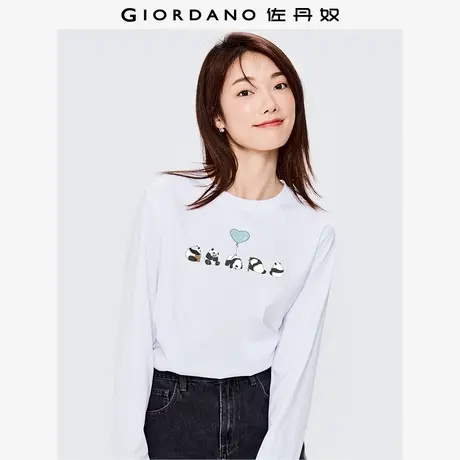 佐丹奴T恤女装纯棉印花圆领长袖T恤 69393262商品大图