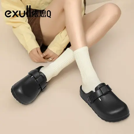 exull/依思Q博肯包头拖女款2025新款夏时尚休闲轻便防滑凉拖鞋图片