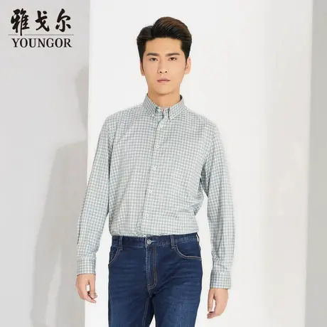 雅戈尔奥莱 商场同款男士长袖衬衫秋季官方牛津纺长袖衬衣男商品大图