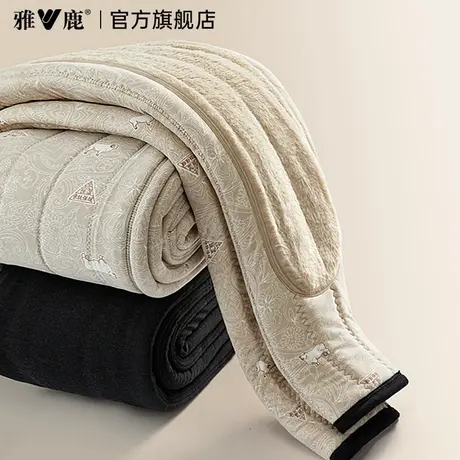 雅鹿棉裤女冬季加厚男士保暖裤加绒东北中老年人爷爷奶奶羊毛秋裤商品大图