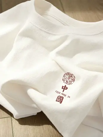 白色仿棉长袖t恤女2023新款秋冬季加绒内搭打底衫美式复古上衣服商品大图