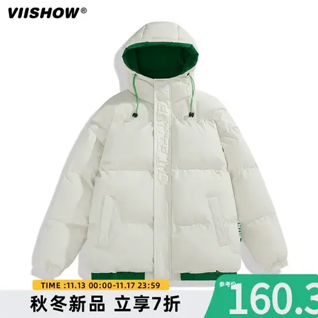 VIISHOW羽绒棉服男棉衣冬季美式潮牌高街连帽青少年加厚棉袄外套商品大图