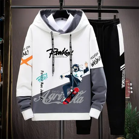 12青少年春秋季卫衣男孩15岁高中初中学生春装13帅气大童运动套装商品大图