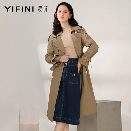 【Yifini/易菲】风衣秋季新款中长款高端大牌风衣外套多色商品大图