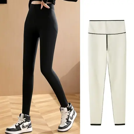 加绒裤子女秋冬鲨鱼裤2023新款爆款韩系ins风穿搭运动打底裤外穿图片