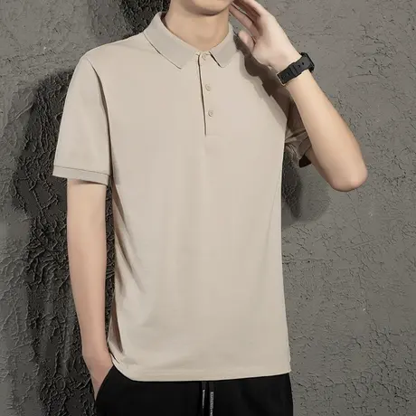 男士POLO衫翻领立领短袖T恤2024新款夏天商务休闲凉感夏季轻薄款商品大图