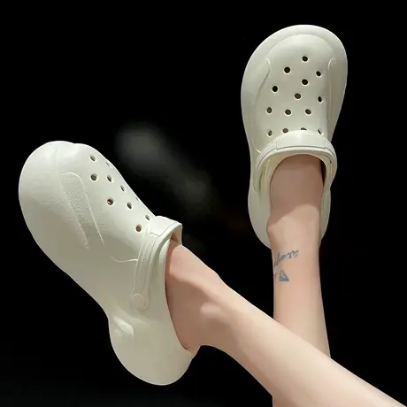 2024年新款洞洞鞋女夏ins潮外穿厚底增高松糕网红时尚沙滩凉拖鞋商品大图