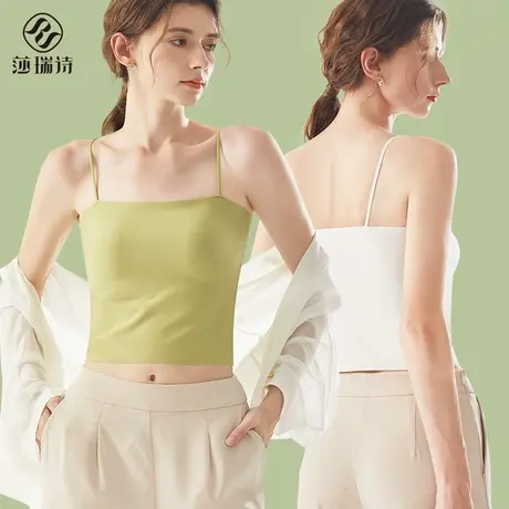 美背吊带内搭带胸垫背心女士文胸一体式内衣外穿无痕打底抹胸上衣商品大图
