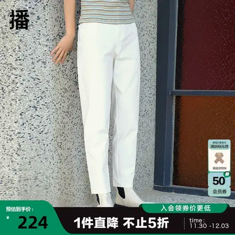 播夏季新款裤襻修身锥形口袋修身锥形裤女DDP2KD4502图片